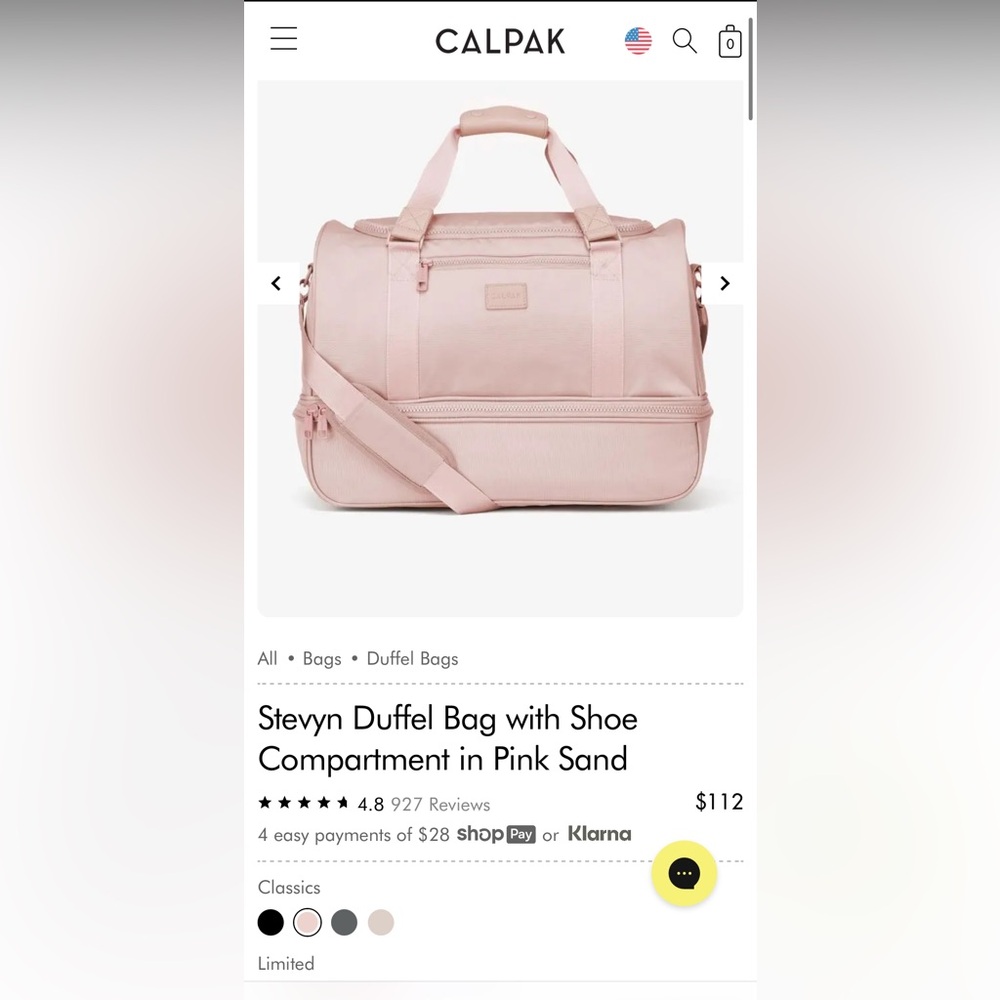 Calpak Stevyn Duffel Pink Sand